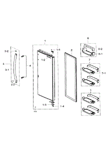 Right Door parts for Samsung Refrigerator RS265TDRS/XAA-02 from AppliancePartsPros.com