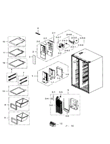 Freezer parts for Samsung Refrigerator RS265TDRS/XAA-02 from AppliancePartsPros.com