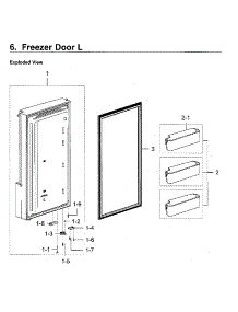 Freezer Door L parts for Samsung Refrigerator RF28K9580SR/AA-01 from AppliancePartsPros.com