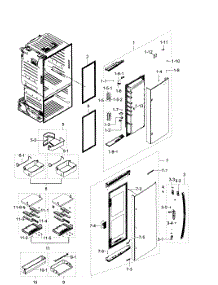Right Door parts for Samsung Refrigerator RF28HDEDPBC/AA-00 from AppliancePartsPros.com