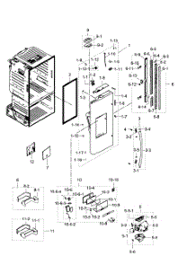 Left Door parts for Samsung Refrigerator RF28HDEDPBC/AA-00 from AppliancePartsPros.com