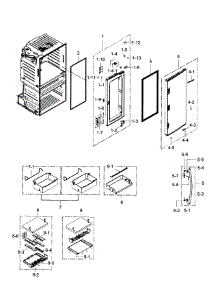 Right Door parts for Samsung Refrigerator RF28JBEDBSG/AA-02 from AppliancePartsPros.com
