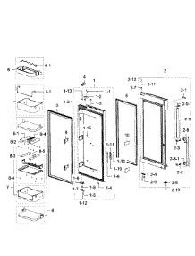 Fridge Door R parts for Samsung Refrigerator RF28K9380SR/AA-00 from AppliancePartsPros.com