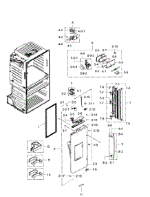 Left Door parts for Samsung Refrigerator RF28HMEDBBC/AA-07 from AppliancePartsPros.com