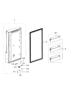 Freezer Door L parts for Samsung Refrigerator RF28K9380SG/AA-00 from AppliancePartsPros.com