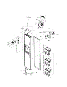 Freezer Door parts for Samsung Refrigerator RS267TDRS/XAA-03 from AppliancePartsPros.com