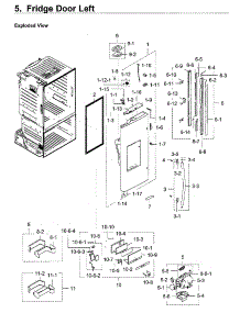 Fridge Left Door parts for Samsung Refrigerator RF28HFEDBWW/AA-11 from AppliancePartsPros.com