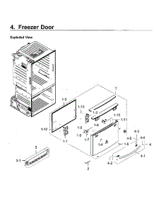 Freezer Door parts for Samsung Refrigerator RF28HFEDBWW/AA-11 from AppliancePartsPros.com