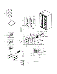 Fridge parts for Samsung Refrigerator RH25H5611BC/AA-01 from AppliancePartsPros.com