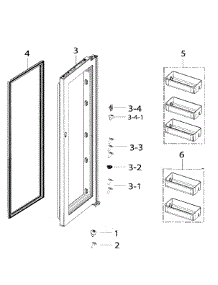 Right Door In parts for Samsung Refrigerator RH25H5611BC/AA-01 from AppliancePartsPros.com
