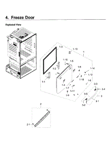 Freezer Door parts for Samsung Refrigerator RF28HDEDPBC/AA-05 from AppliancePartsPros.com