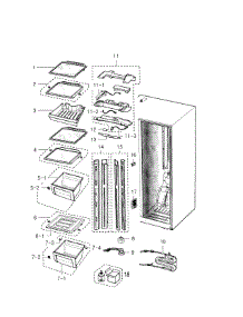 Refrigerator parts for Samsung Refrigerator RS2530BSH/XAA-00 from AppliancePartsPros.com