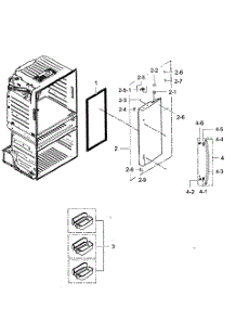 Right Door parts for Samsung Refrigerator RF28HMEDBBC/AA-06 from AppliancePartsPros.com