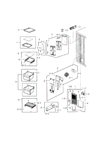 Freezer parts for Samsung Refrigerator RS22HDHPNBC/AA-00 from AppliancePartsPros.com