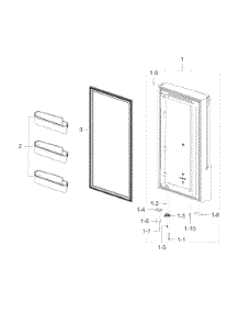Freezer Door R parts for Samsung Refrigerator RF22K9581SR/AA-00 from AppliancePartsPros.com
