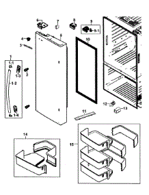 Right Door parts for Samsung Refrigerator RF263BEAESR/AA-00 from AppliancePartsPros.com