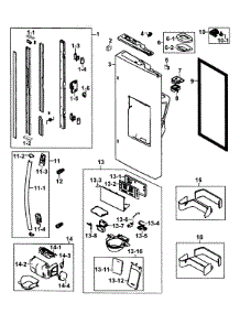 Left Door parts for Samsung Refrigerator RF263BEAESR/AA-00 from AppliancePartsPros.com