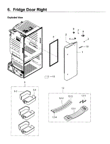 Fridge Door R parts for Samsung Refrigerator RF263BEAEBC/AA-04 from AppliancePartsPros.com