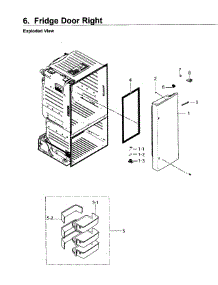 Fridge Door R parts for Samsung Refrigerator RF263BEAEWW/AA-00 from AppliancePartsPros.com