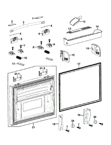 Freezer Door parts for Samsung Refrigerator RF268ABPN/XAA-00 from AppliancePartsPros.com
