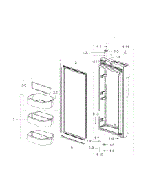 Fridge Door R parts for Samsung Refrigerator RF32FMQDBSR/AA-11 from AppliancePartsPros.com