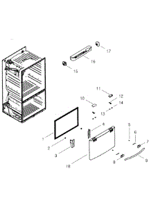 Freezer Door parts for Samsung Refrigerator RF268ACWP/XAA-01 from AppliancePartsPros.com