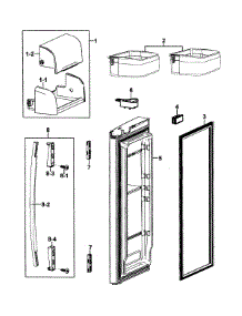 Right Door parts for Samsung Refrigerator RF267ABRS/XAA-00 from AppliancePartsPros.com