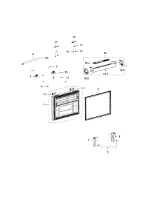 Freezer Door parts for Samsung Refrigerator RFG297HDWP/XAA-02 from AppliancePartsPros.com
