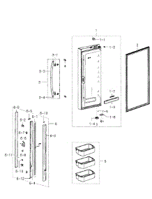 Left Door parts for Samsung Refrigerator RFG293HAPN/XAA-01 from AppliancePartsPros.com