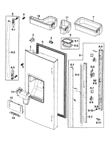 Door Left parts for Samsung Refrigerator RF267HERS/XAA-01 from AppliancePartsPros.com