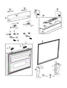 Freezer Door parts for Samsung Refrigerator RF267HERS/XAA-01 from AppliancePartsPros.com