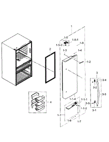 Right Door parts for Samsung Refrigerator RF31FMEDBBC/AA-06 from AppliancePartsPros.com