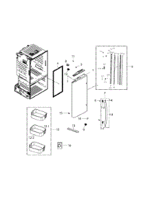 Fridge Door L parts for Samsung Refrigerator RF221NCTASP/AA-00 from AppliancePartsPros.com