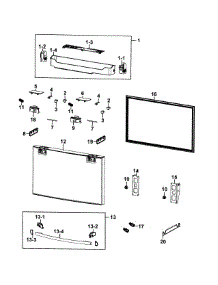 Freezer Door parts for Samsung Refrigerator RF4287HARS/XAA-00 from AppliancePartsPros.com