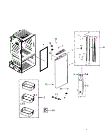 Left Door parts for Samsung Refrigerator RF220NCTASP/AA-01 from AppliancePartsPros.com
