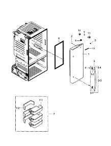 Right Door parts for Samsung Refrigerator RF220NCTASP/AA-01 from AppliancePartsPros.com