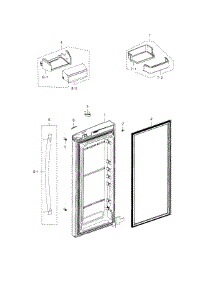 Fridge Door R parts for Samsung Refrigerator RFG237AABP/XAA-02 from AppliancePartsPros.com