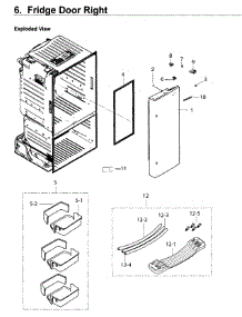 Fridge Door R parts for Samsung Refrigerator RF263BEAESP/AA-04 from AppliancePartsPros.com