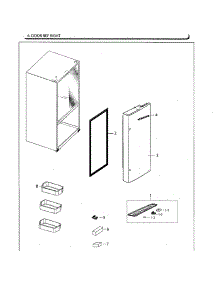 Fridge Door Rt parts for Samsung Refrigerator RF261BEAESG/AA-02 from AppliancePartsPros.com