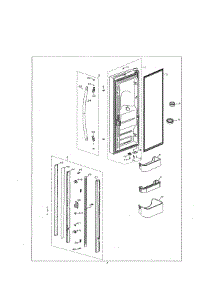 Left Fridge Door parts for Samsung Refrigerator RF20HFENBSG/US-00 from AppliancePartsPros.com