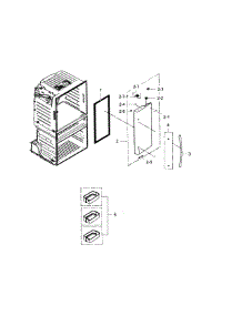 Fridge Door R parts for Samsung Refrigerator RF25HMEDBBC/AA-03 from AppliancePartsPros.com