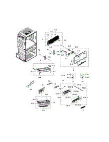 Freezer parts for Samsung Refrigerator RF25HMEDBBC/AA-03 from AppliancePartsPros.com