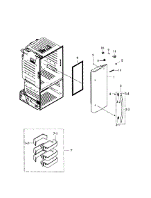 Right Door parts for Samsung Refrigerator RF220NCTAWW/AA-01 from AppliancePartsPros.com