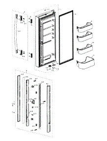 Left Door parts for Samsung Refrigerator RF217ABPN/XAA-00 from AppliancePartsPros.com