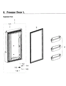 Freezer Door L parts for Samsung Refrigerator RF23J9011SR/AA-08 from AppliancePartsPros.com