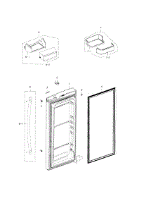 Fridge Door R parts for Samsung Refrigerator RFG237AAWP/XAA-03 from AppliancePartsPros.com