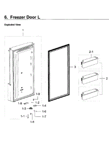 Freezer Door L parts for Samsung Refrigerator RF22K9381SG/AA-02 from AppliancePartsPros.com