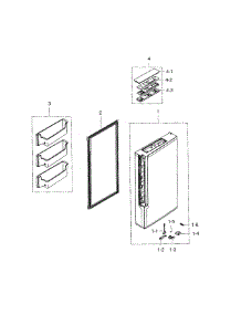 Door R-Freezer parts for Samsung Refrigerator RF34H9960S4/AA-00 from AppliancePartsPros.com