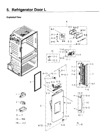 Fridge Door L parts for Samsung Refrigerator RF25HMEDBSG/AA-00 from AppliancePartsPros.com