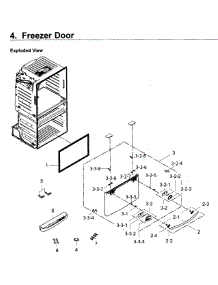 Freezer Door parts for Samsung Refrigerator RF25HMEDBSG/AA-00 from AppliancePartsPros.com